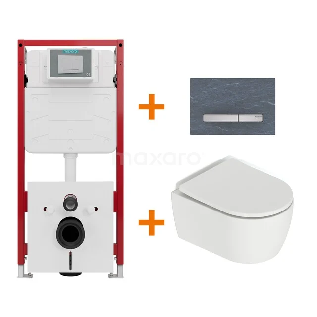 Toilet set Matte white with flush surround + Maxaro Flush concealed cisterns TOI1606