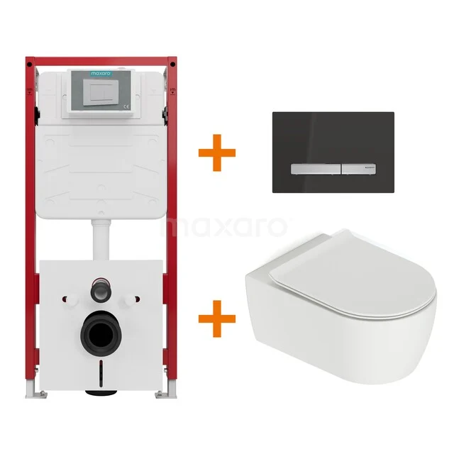 Toilet set Matte white with flush surround + Maxaro Flush concealed cisterns TOI1637