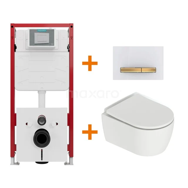 Toilet set Matte white with flush surround + Maxaro Flush concealed cisterns TOI1738