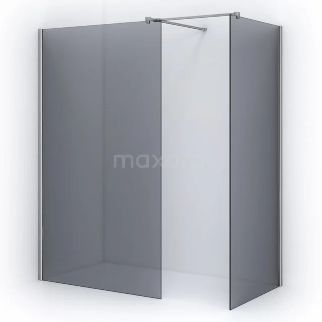 Frosted glass shower screen with aluminium profile, modern design, ideal for stylish bathroom design.