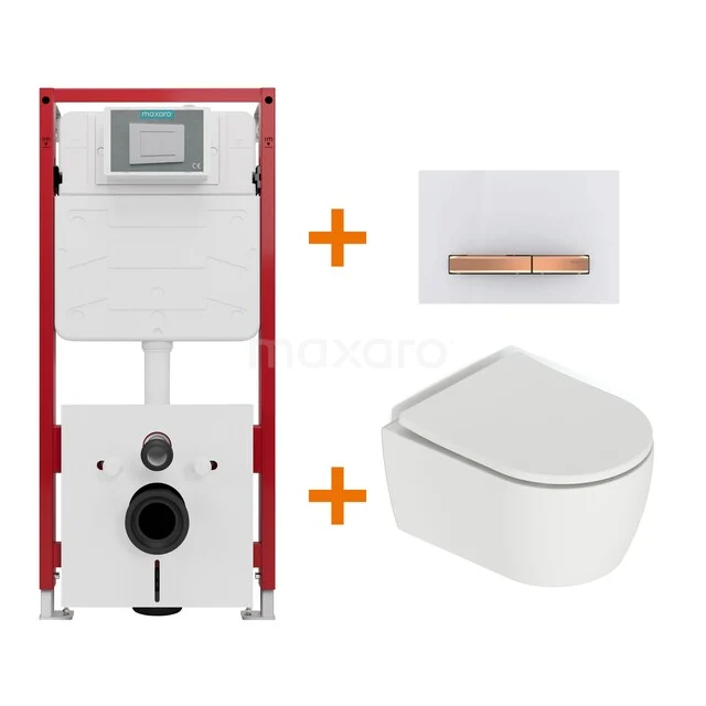 Toilet set Matte white with flush surround + Maxaro Flush concealed cisterns TOI1573