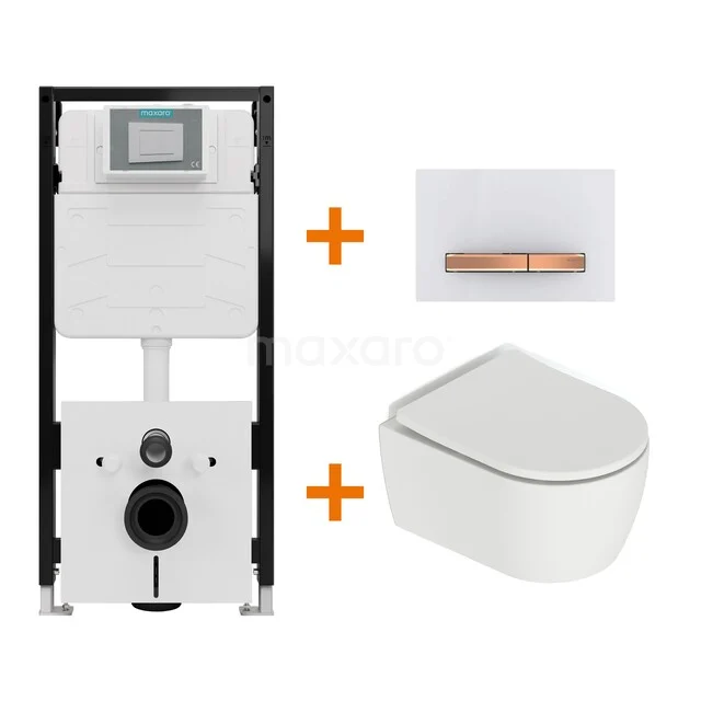 WC-Set Matt Weiß mit Rand + Unterputzspülkasten Maxaro Flush Pro mit Schalldämmung TOI2332 WC-Set Matt Weiß mit Rand + Unterputzspülkasten Maxaro Flush Pro mit Schalldämmung TOI2332