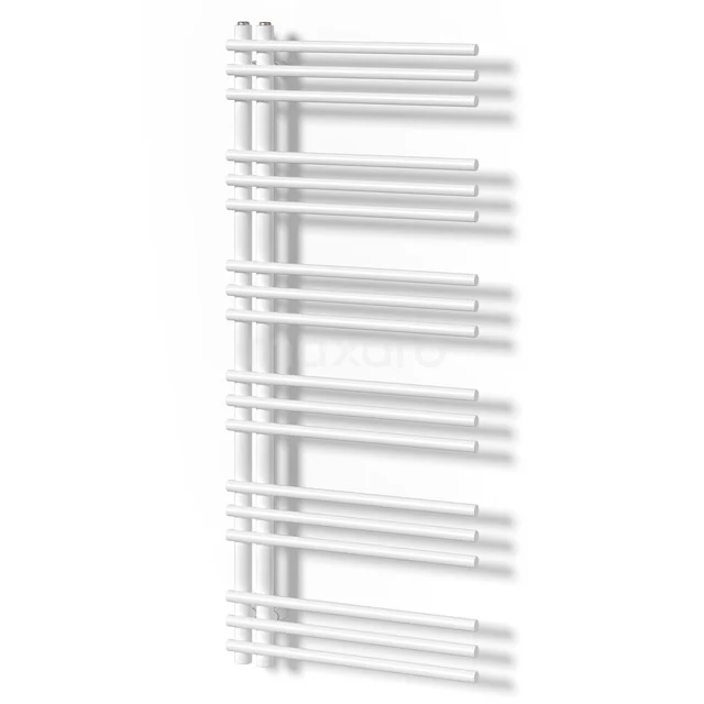 Oberon Handdoekradiator | 55x130 cm Wit glans 471 W att Staal Centrale verwarming DR13-0513GWN