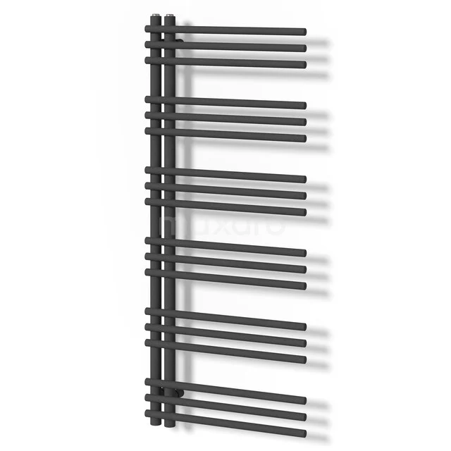Oberon Handdoekradiator | 55x130 cm Donkergrijs 471 W att Staal Centrale verwarming DR13-0513RDN