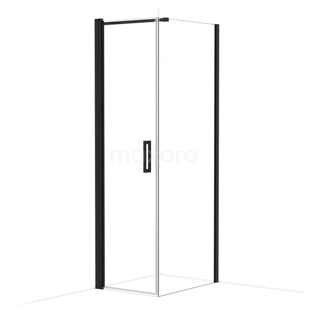 Diamond Duschkabine | 80x60 cm Matt Schwarz Drehtür Rechteck CDA10608110MBN