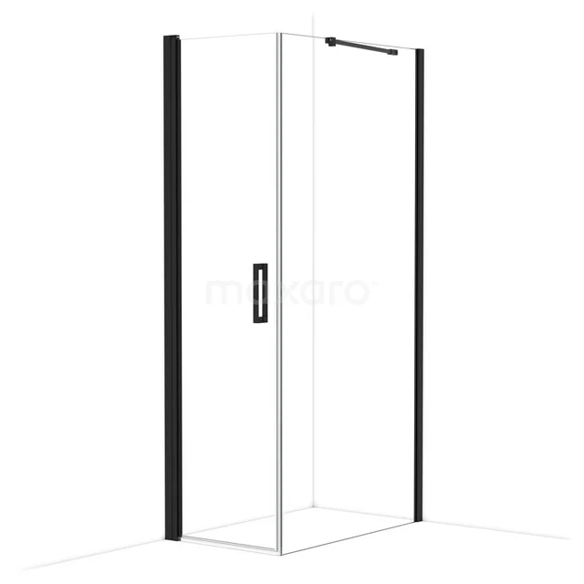 Diamond Duschkabine | 100x60 cm Matt Schwarz Drehtür Rechteck CDA10610210MBN