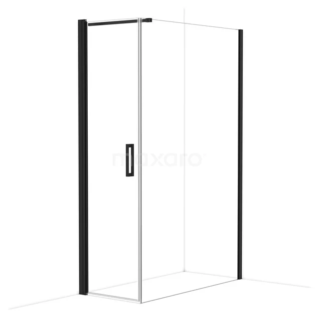 Diamond Shower cabin | 130x60 cm Matte black Clear glass Pivot door Rectangle CDA10613110MBN