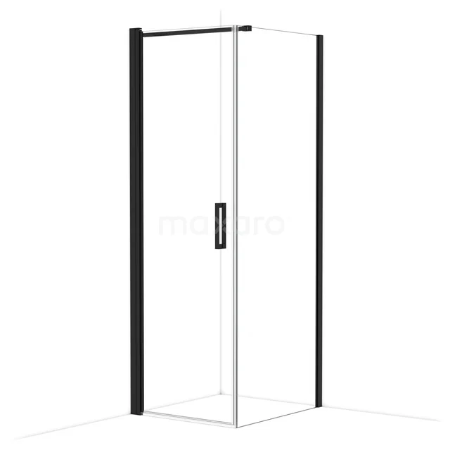 Diamond Duschkabine | 80x70 cm Matt Schwarz Drehtür Rechteck CDA10708110MBN