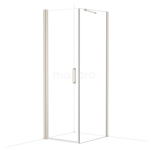 Diamond Shower cabin | 80x70 cm Stainless steel Clear glass Pivot door Rectangle CDA10708210BR