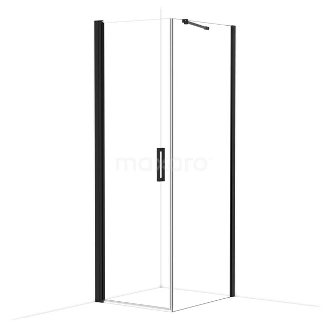 Diamond Shower cabin | 80x70 cm Matte black Clear glass Pivot door Rectangle CDA10708210MBN