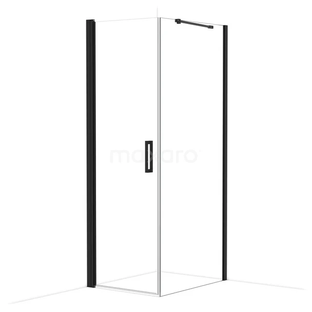 Diamond Shower cabin | 90x70 cm Matte black Clear glass Pivot door Rectangle CDA10709210MBN