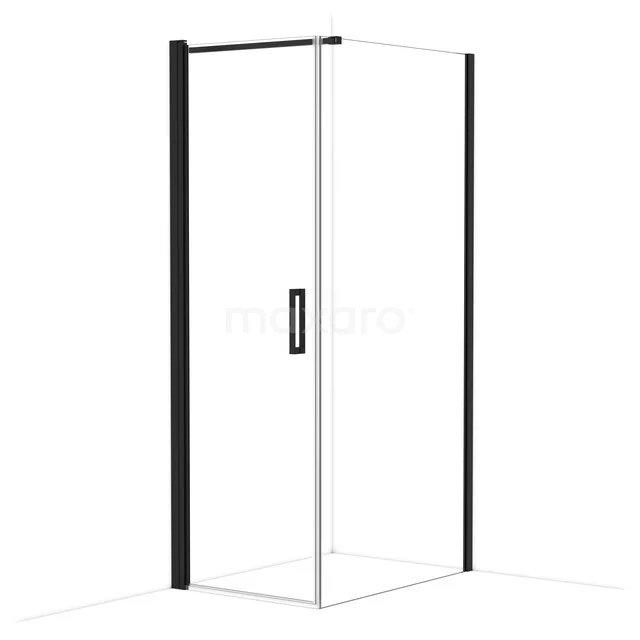 Diamond Duschkabine | 100x70 cm Matt Schwarz Drehtür Rechteck CDA10710110MBN