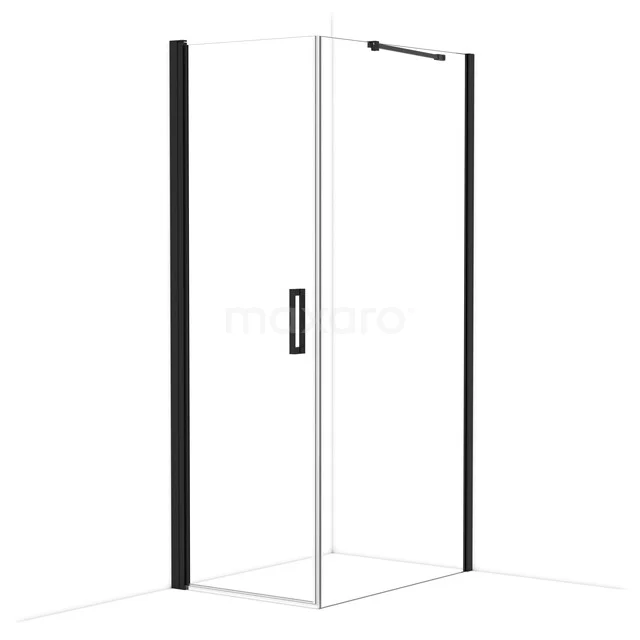 Diamond Duschkabine | 100x70 cm Matt Schwarz Drehtür Rechteck CDA10710210MBN