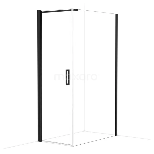 Diamond Shower cabin | 120x70 cm Matte black Clear glass Pivot door Rectangle CDA10712110MBN