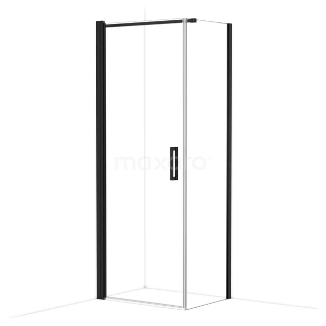 Diamond Douchecabine | 80x60 cm Mat zwart Helder glas Draaideur Rechthoek CDA10806110MBN