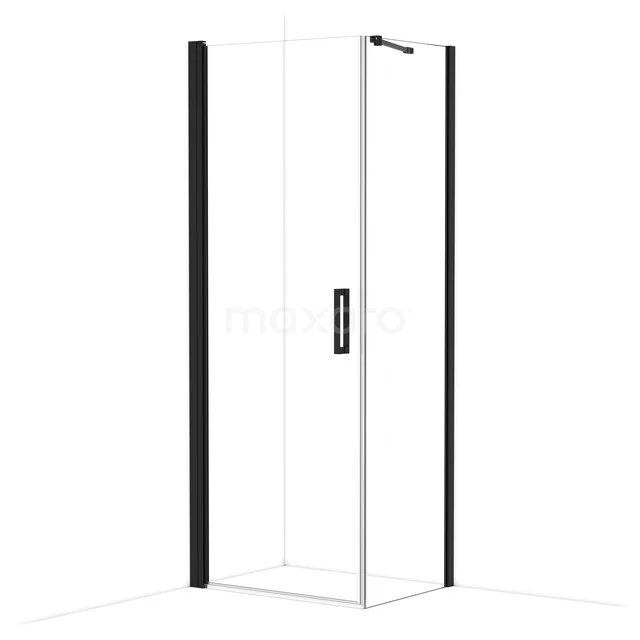 Diamond Shower cabin | 80x60 cm Matte black Clear glass Pivot door Rectangle CDA10806210MBN