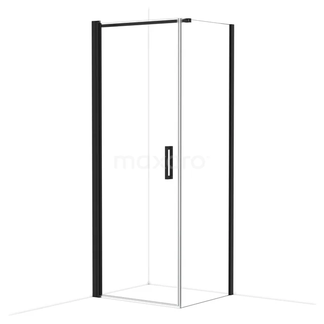 Diamond Duschkabine | 80x70 cm Matt Schwarz Drehtür Rechteck CDA10807110MBN