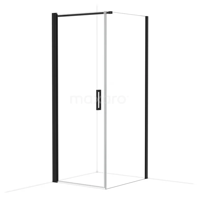 Diamond Douchecabine | 90x80 cm Mat zwart Helder glas Draaideur Rechthoek CDA10809110MBN