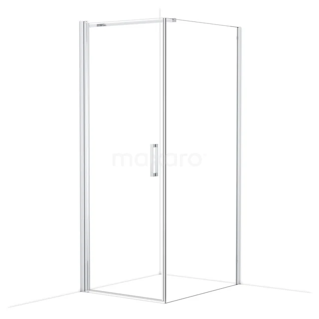 Diamond Douchecabine | 100x80 cm Chroom Helder glas Draaideur Rechthoek CDA10810110CN