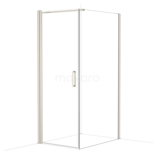 Diamond Shower enclosure | 110x80 cm Stainless steel Clear glass Pivot door Rectangle CDA10811110BR