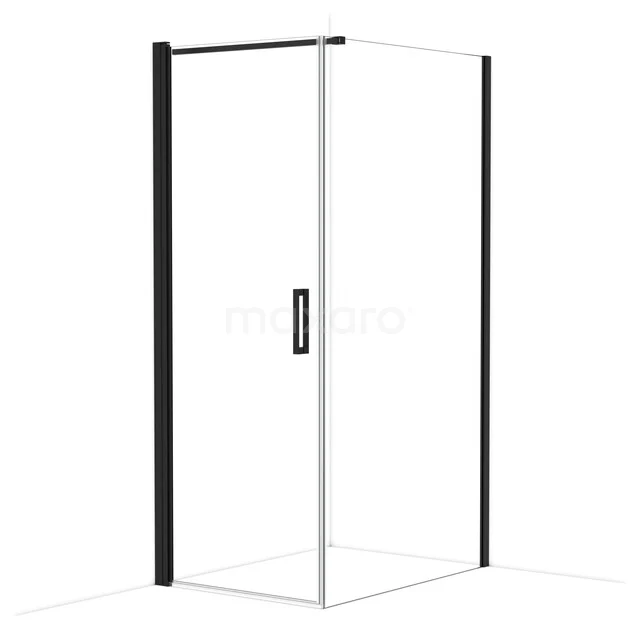 Diamond Shower cabin | 110x80 cm Matte black Clear glass Pivot door Rectangle CDA10811110MBN Diamond Shower cabin | 110x80 cm Matte black Clear glass Pivot door Rectangle CDA10811110MBN