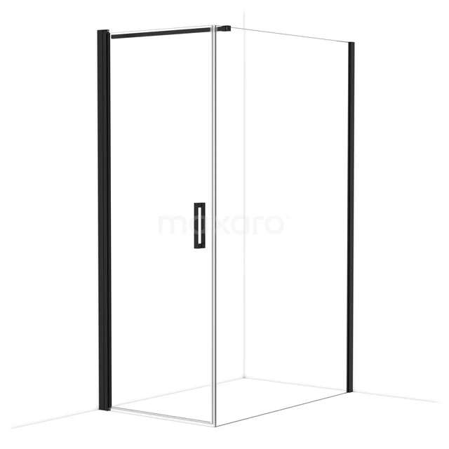 Diamond Douchecabine | 130x80 cm Mat zwart Helder glas Draaideur Rechthoek CDA10813110MBN
