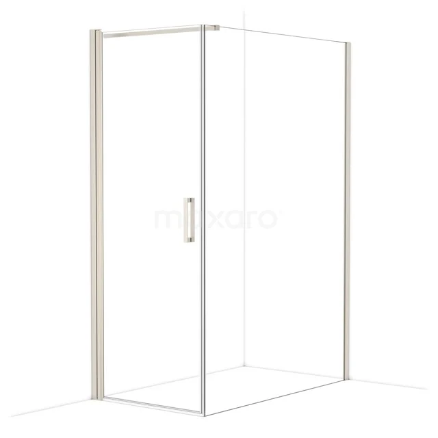 Diamond Shower cabin | 140x80 cm Stainless steel Clear glass Pivot door Rectangle CDA10814110BR