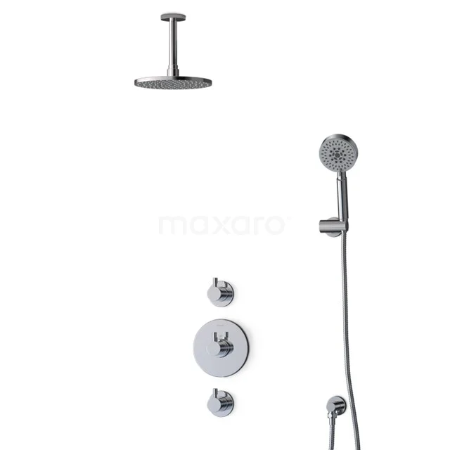 Radius Rain shower Built-in | Chrome 20 cm Rain shower Thermostatic BIC55-00440 Chrome-coloured rain shower and handheld shower set with sleek finish, ideal for modern bathroom designs.