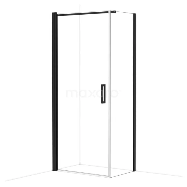 Diamond Shower cabin | 90x60 cm Matte black Clear glass Pivot door Rectangle CDA10906110MBN
