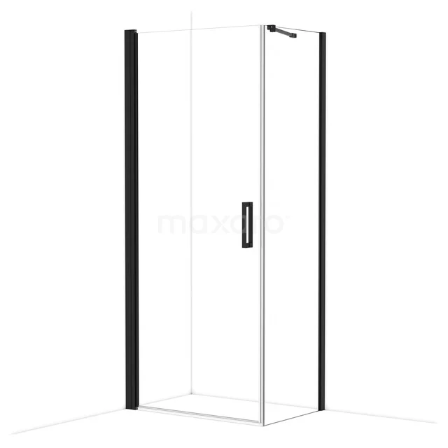 Diamond Shower cabin | 90x60 cm Matte black Clear glass Pivot door Rectangle CDA10906210MBN