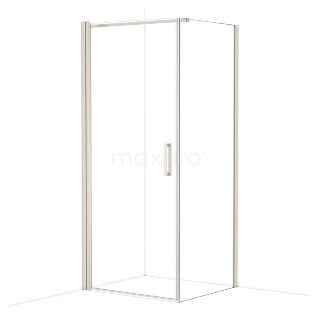 Diamond Shower cabin | 90x80 cm Stainless steel Clear glass Pivot door Rectangle CDA10908110BR