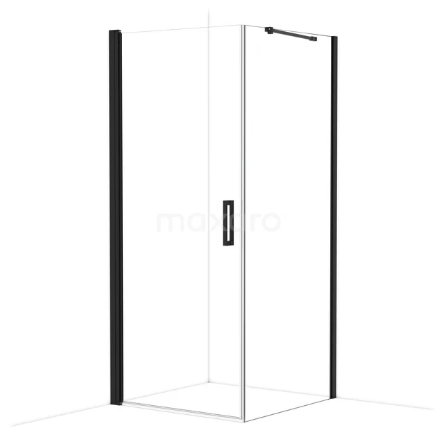 Diamond Duschkabine | 90x90 cm Matt Schwarz Drehtür Quadrat CDA10909210MBN