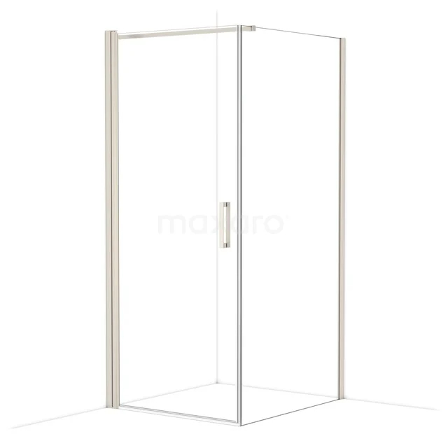 Diamond Shower cabin | 100x90 cm Stainless steel Clear glass Pivot door Rectangle CDA10910110BR
