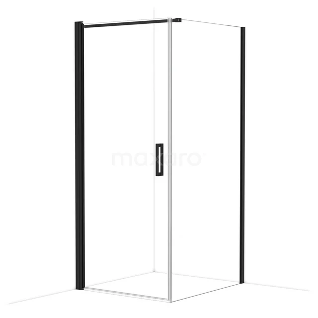 Diamond Duschkabine | 100x90 cm Matt Schwarz Drehtür Rechteck CDA10910110MBN