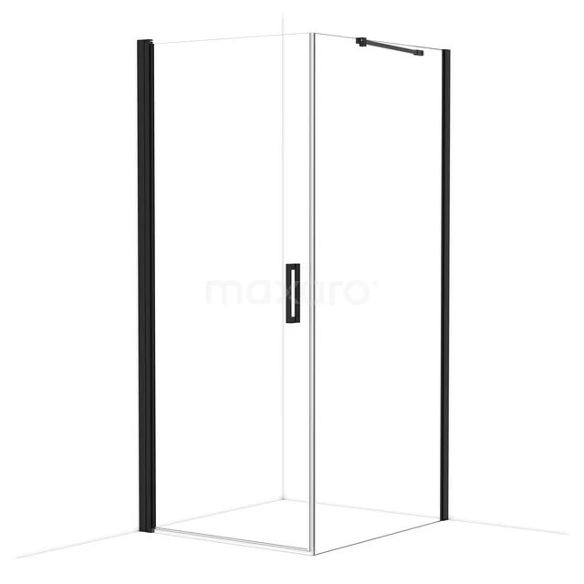 Diamond Duschkabine | 100x90 cm Matt Schwarz Drehtür Rechteck CDA10910210MBN