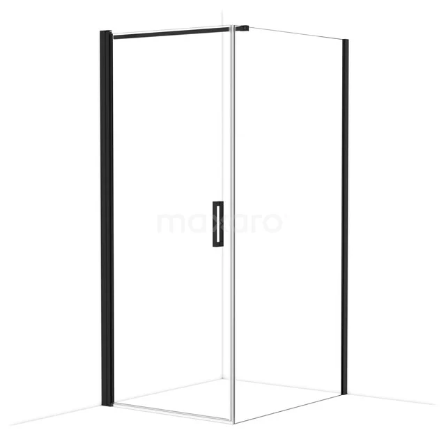 Diamond Shower cabin | 110x90 cm Matte black Clear glass Pivot door Rectangle CDA10911110MBN