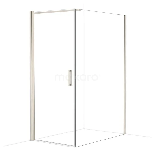 Diamond Shower enclosure | 140x90 cm Stainless steel Clear glass Pivot door Rectangle CDA10914110BR