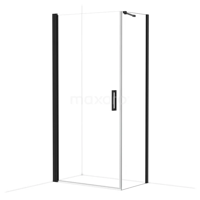 Diamond Duschkabine | 100x60 cm Matt Schwarz Drehtür Rechteck CDA11006210MBN