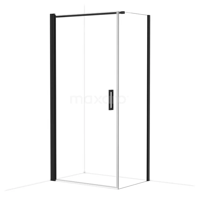 Diamond Shower cabin | 100x70 cm Matte black Clear glass Pivot door Rectangle CDA11007110MBN