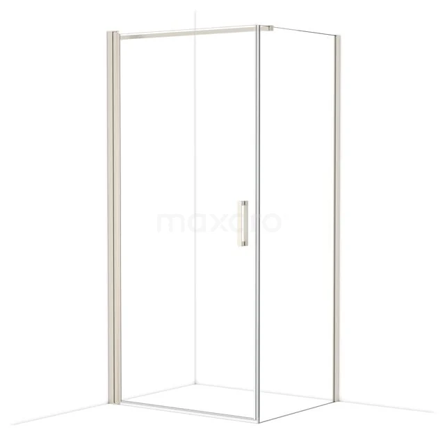Diamond Shower cabin | 100x80 cm Stainless steel Clear glass Pivot door Rectangle CDA11008110BR