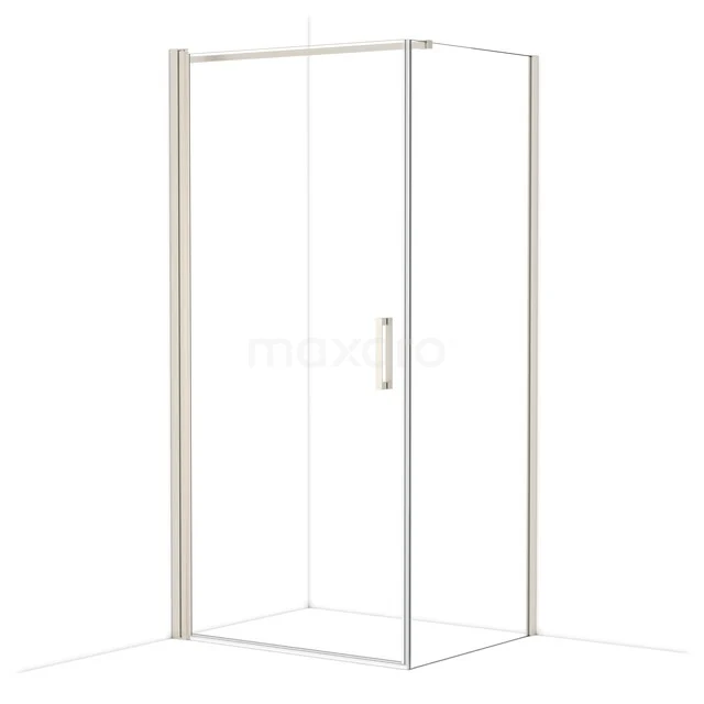 Diamond Shower enclosure | 100x80 cm Stainless steel Clear glass Pivot door Rectangle CDA11008110BR