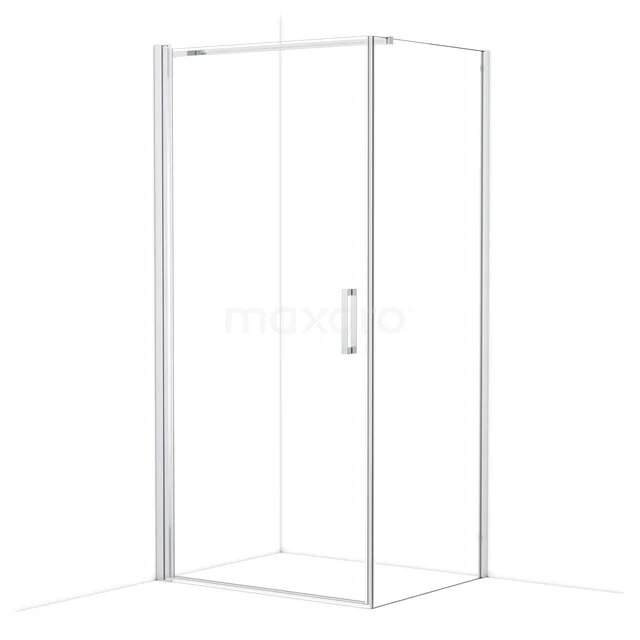 Diamond Shower cabin | 100x80 cm Chrome Clear glass Pivot door Rectangle CDA11008110CN