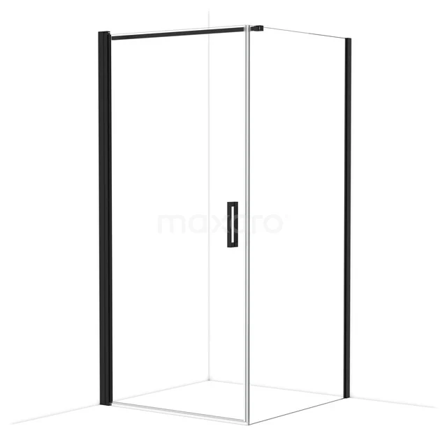 Diamond Shower cabin | 100x100 cm Matte black Clear glass Pivot door Square CDA11010110MBN