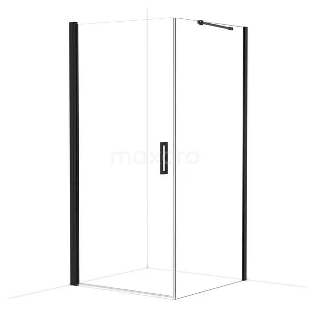 Diamond Duschkabine | 100x100 cm Matt Schwarz Drehtür Quadrat CDA11010210MBN