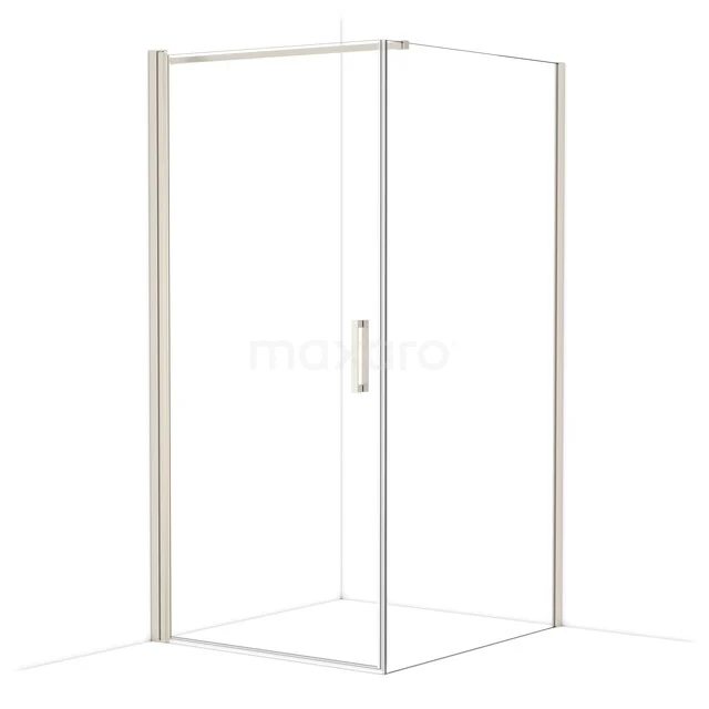 Diamond Shower enclosure | 110x100 cm Stainless steel Clear glass Pivot door Rectangle CDA11011110BR