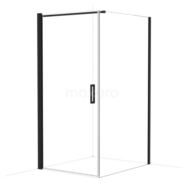 Diamond Shower cabin | 120x100 cm Matte black Clear glass Pivot door Rectangle CDA11012110MBN
