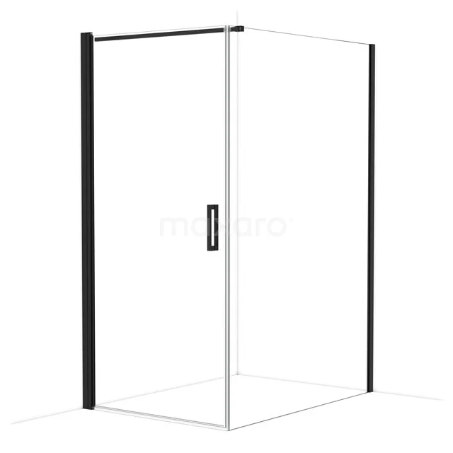 Diamond Douchecabine | 140x100 cm Mat zwart Helder glas Draaideur Rechthoek CDA11014110MBN