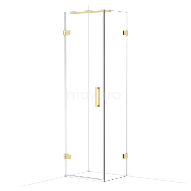 Diamond Duschkabine | 60x50 cm Helles Gold Drehtür Rechteck CDA210605120LG