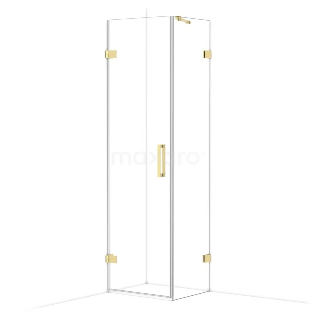Diamond Shower cabin | 60x50 cm Light gold Clear glass Pivot door Rectangle CDA210605220LG