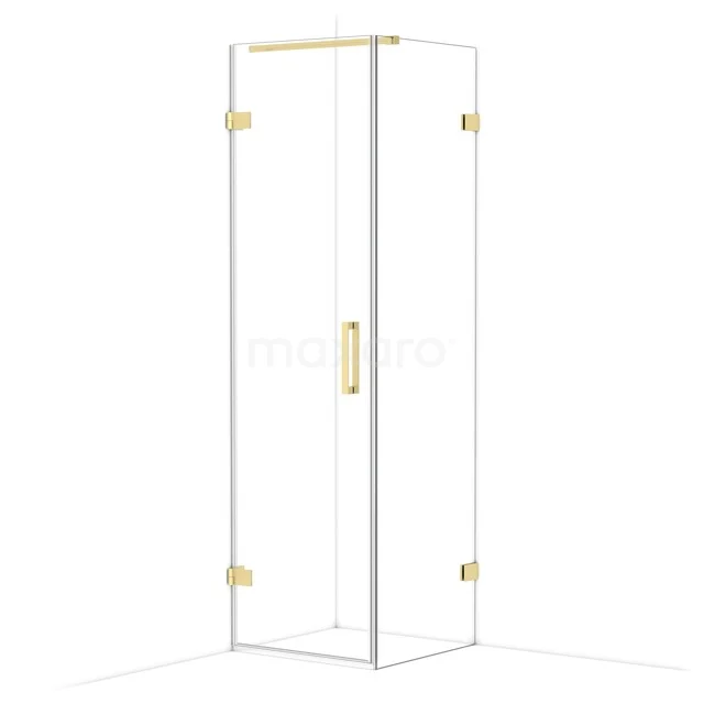 Diamond Douchecabine | 60x60 cm Lichtgoud Helder glas Draaideur Vierkant CDA210606120LG